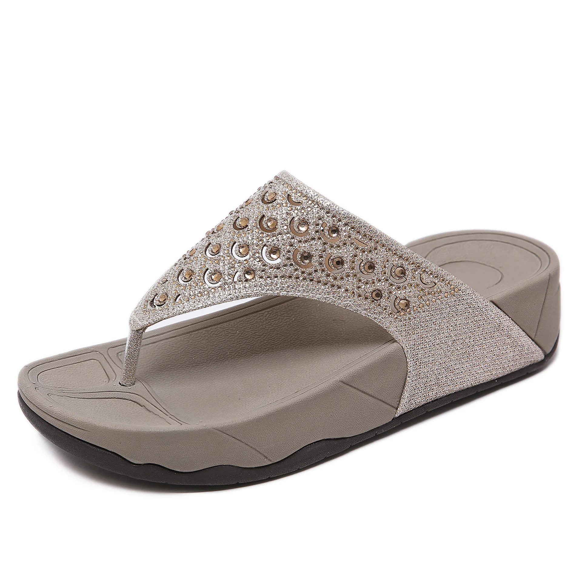 

Flat Shoes Female Womens Slippers Outdoor On A Wedge Pantofle Rubber Flip Flops Glitter Slides Platform 2021 Hawaiian Jelly