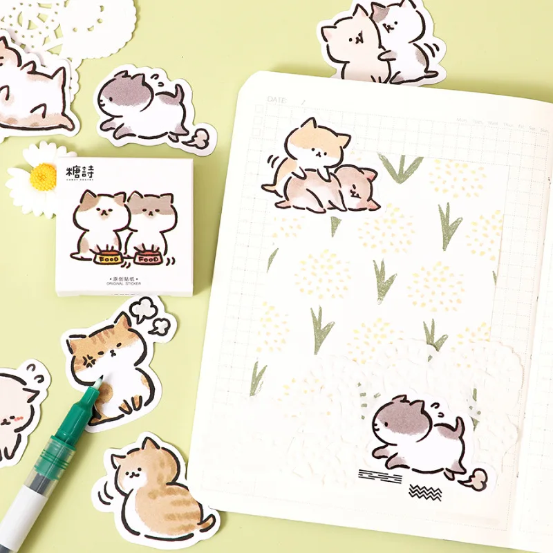 

45 pcs/box Cute naughty cat Decorative Stationery Planner Stickers Scrapbooking DIY Diary Album Stick Lable