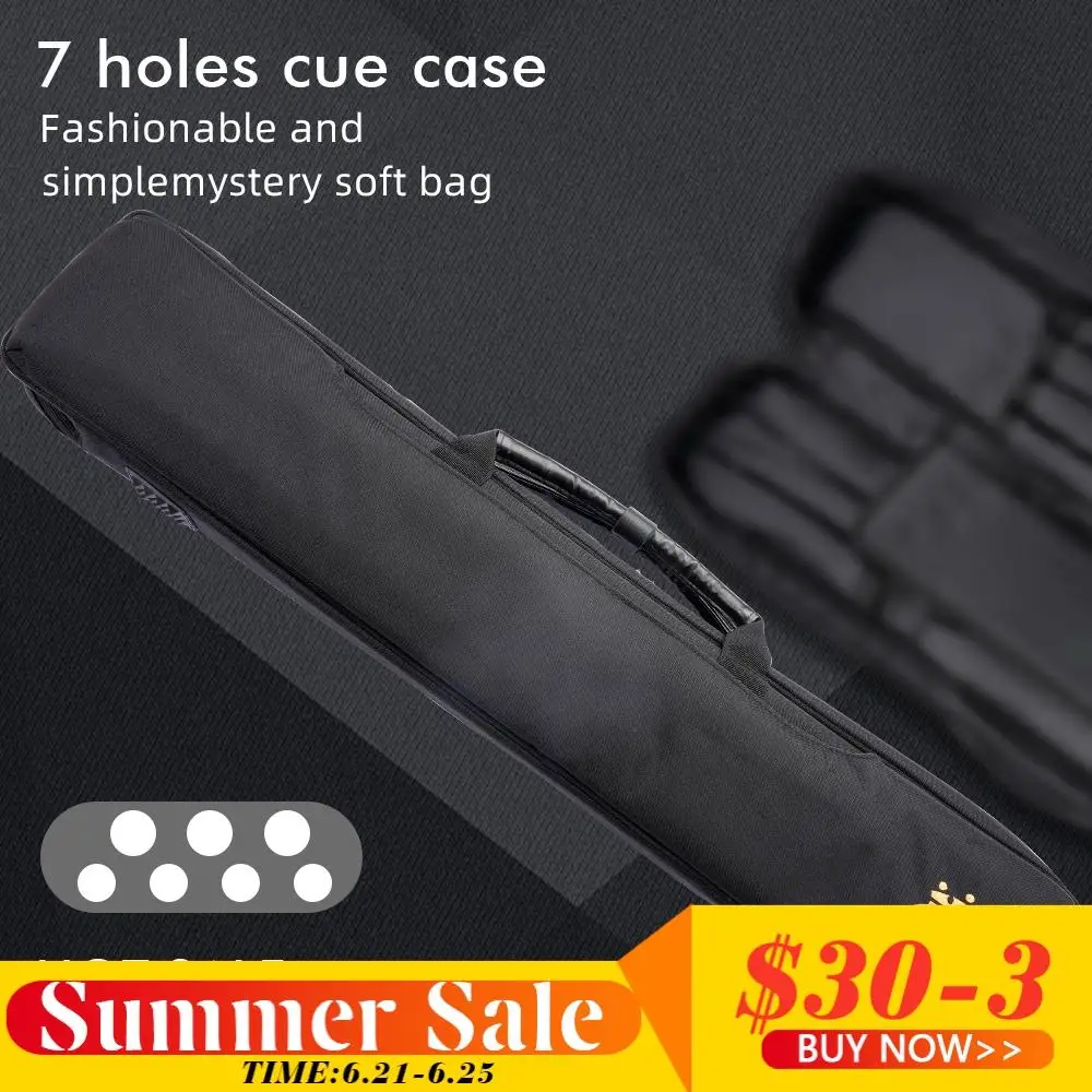 

O'MIN Billiard Cue Case 7 Holes 3 Butts 4 Shafts Cue Case 83*7*15cm Canvas Material Wear-resistant Soft Bag Billiard Accessories