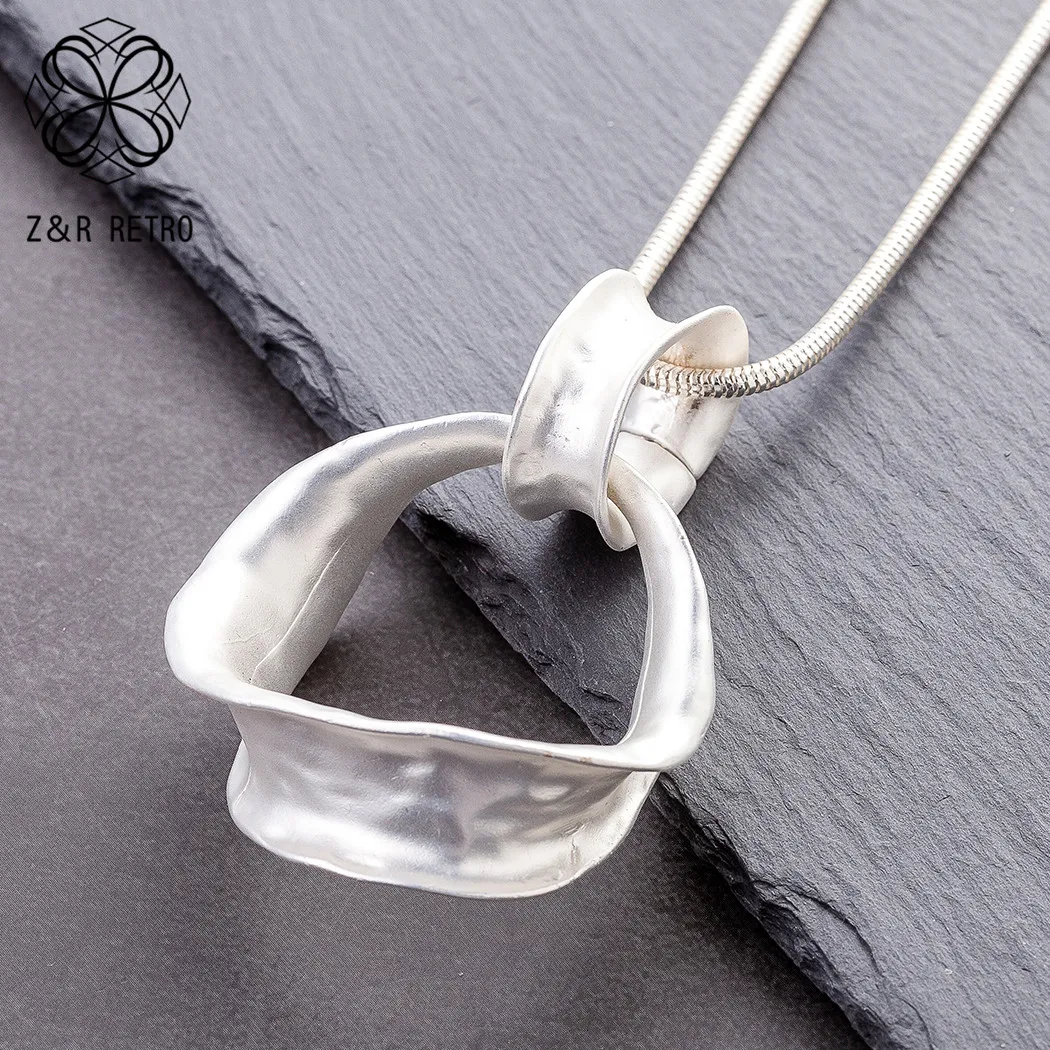 Длинное ожерелье для женщин модная Женская Геометрическая бижутерия с подвеской