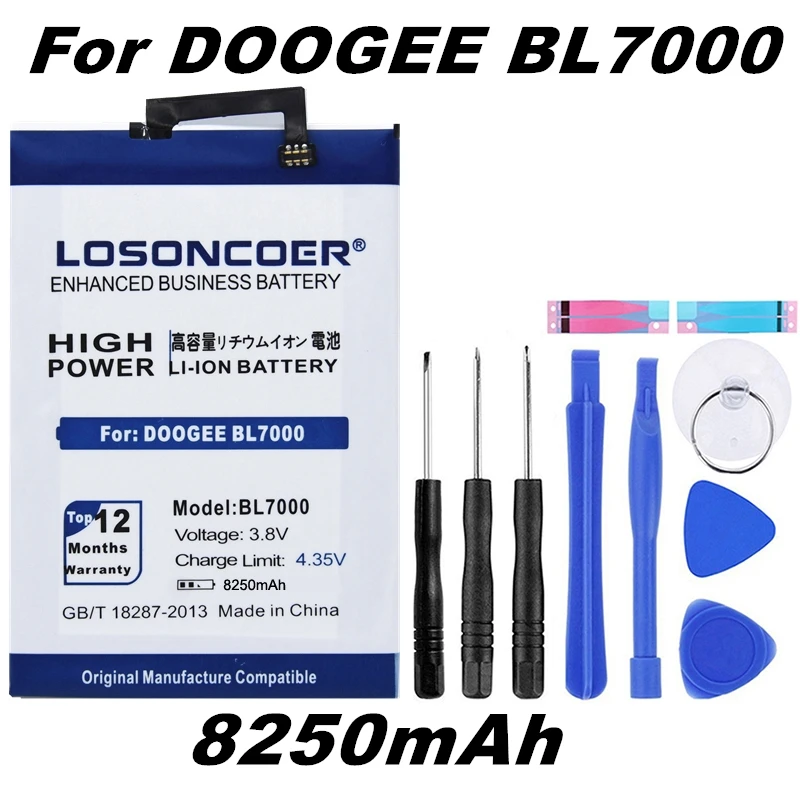 LOSONCOER 8250 мАч BL7000 сменные батареи Для DOOGEE BL7000 хорошее качество батареи мобильного телефона