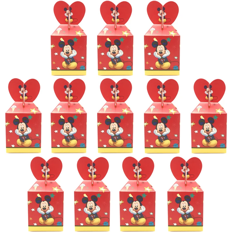 

Frozen Minnie Mouse Unicorn Party Supplies Candy Box Baby Shower Birthday Party Decor Cartoon Kids Birthday Paper Gift Boxes