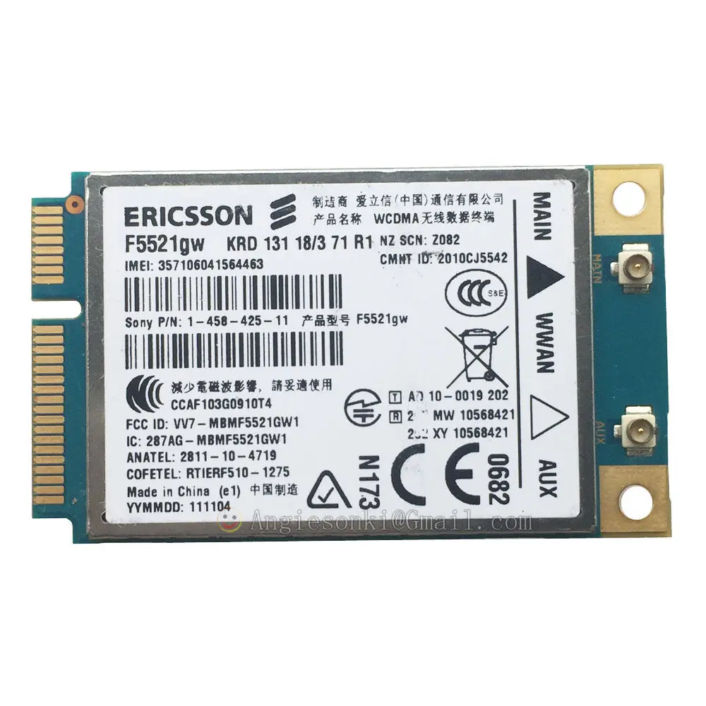 Разблокированный F5521GW Wifi беспроводной 3G WWAN карта GPS Mini PCI E WCDMA HSPA + EDGE/GPRS/GSM 21 Мбит/с