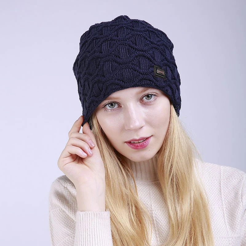 Зимние шапки для женщин вязаная шапка в стиле хип-хоп женская теплая громоздкая