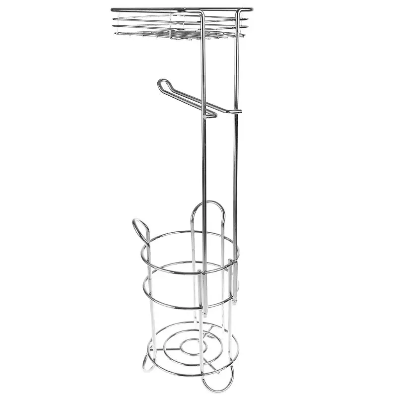 

Stainless Steel Roll Paper Holder Rack Toilet Tissue Towel Stand Storage Shelf