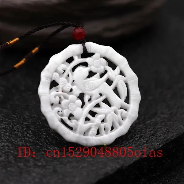 Натуральный белый китайский Нефритовый Цветок Птица кулон ожерелье модное