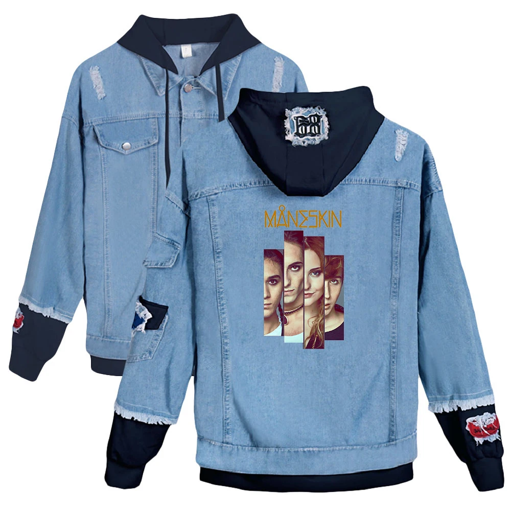 

Creative Heavy Metal Rock Band Maneskin Autumn Winter Holiday Preppy Men/Women Street Clothes Denim HIP HOP Streetwear Pullover
