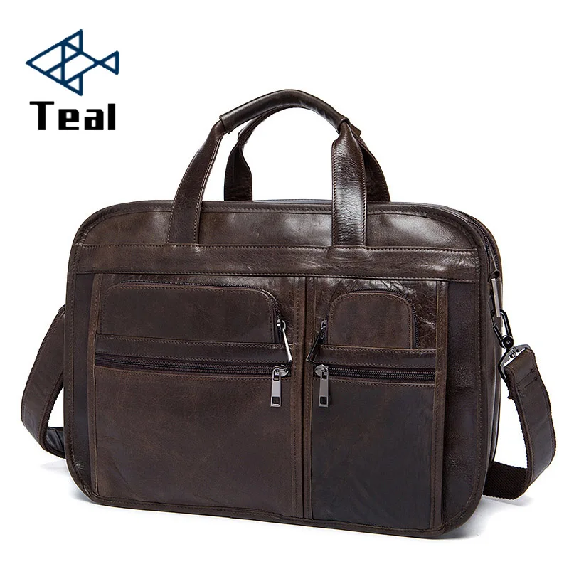 Портфель мужской из натуральной кожи сумка на плечо для ноутбука роскошный