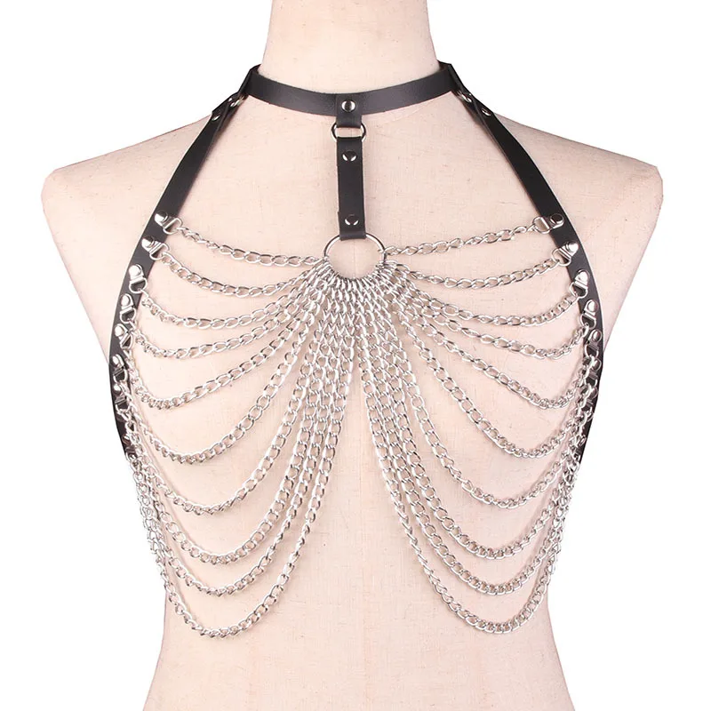 Сексуальное Тело портупея цепь бюстгальтер грудь талия ремень ведьмы Готический