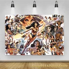 Мультяшный супергерой женщина борьба фон Мальчик День рождения украшение фотостудия фото детская комната орнамент фон