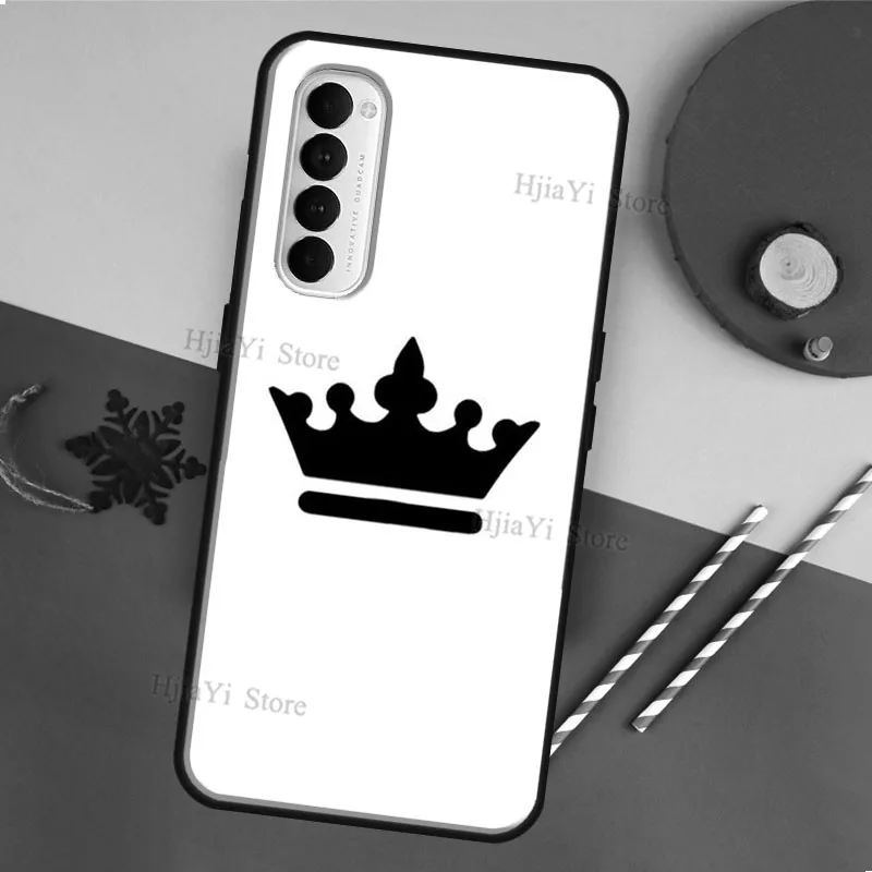 Cartoon Crown Letter King Queen For OPPO Reno 2 Z 4 Pro A5 A9 A31 A53 2020 A1K A3S A5S A15 A52 A72 A83 F5 F7 Phone Cover images - 6