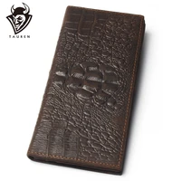mens crocodile vertebra wallet crazy horse 100 genuine leather purse top grade soft long branded coin for men