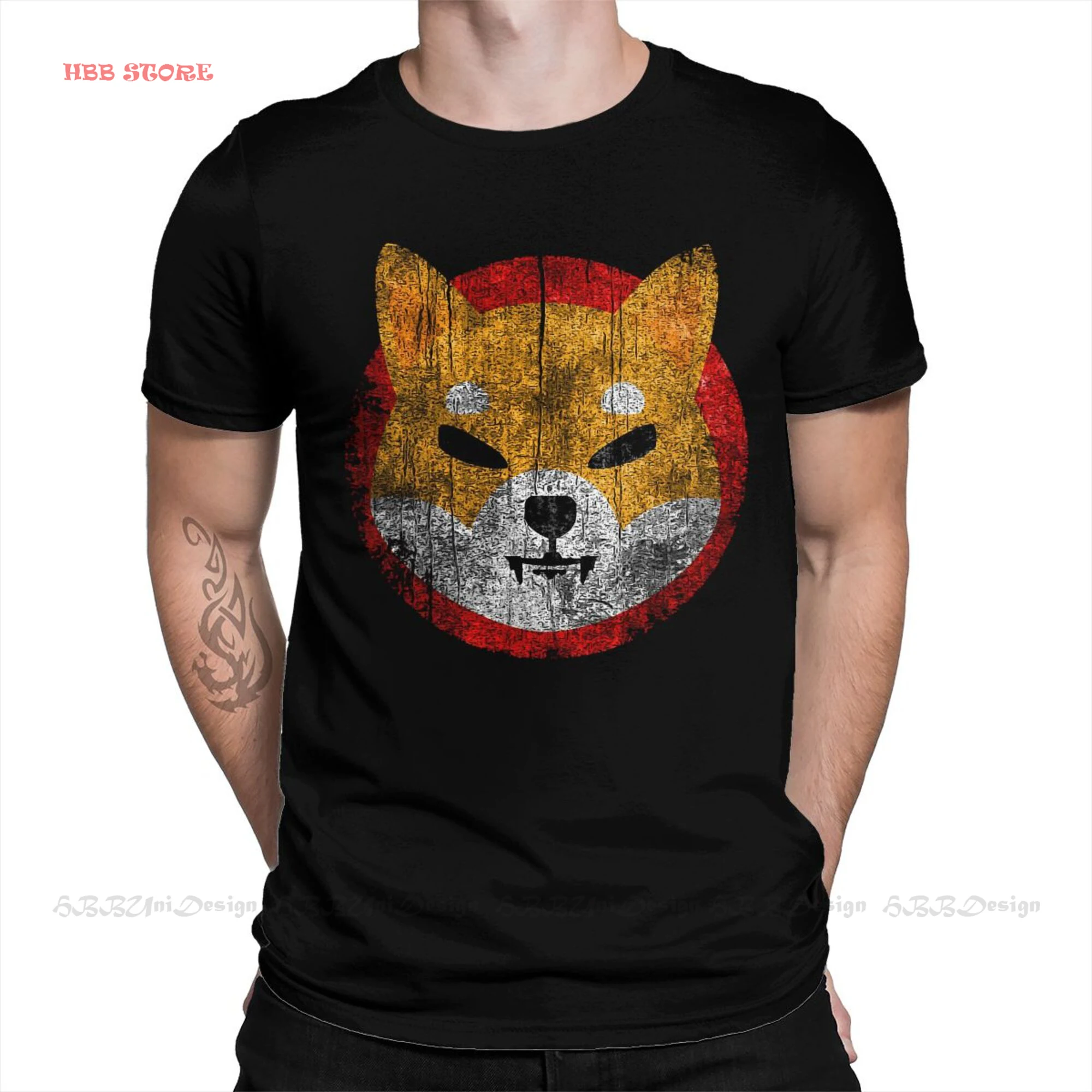 

Men Shib Coin Shiba Crypto Doge Killer Black T-Shirt Shiba Inu Coin Cool TShirt Pure Cotton Tees Harajuku Shirt For Adult