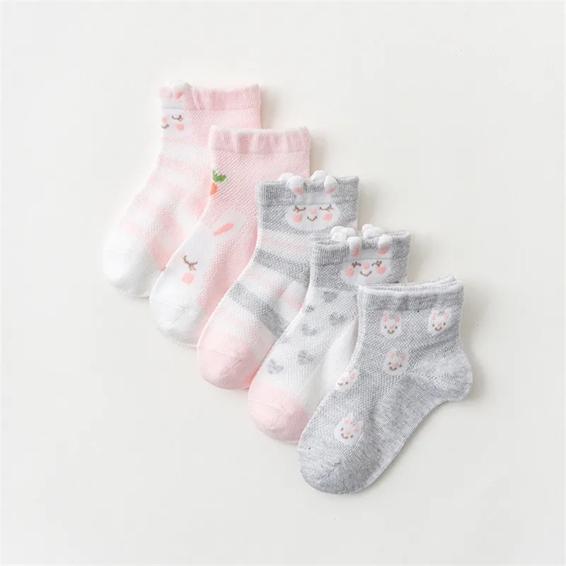 

5 пар/лот, новые детские хлопковые носки с рисунком модные сетчатые носки для мальчиков и девочек на весну-лето, милые детские подарки CN