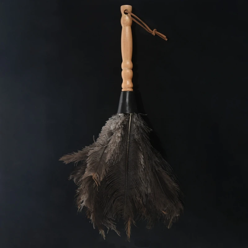 Акция! Анти-статический страусиный пух кисти тряпка для уборки пыли деревянная