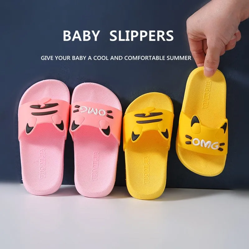 

Kids slippers Toddler girls boys bathroom shoes Anti-skidding sole Baby summer shoes Cartoon Indoor outdoor slippers for kids