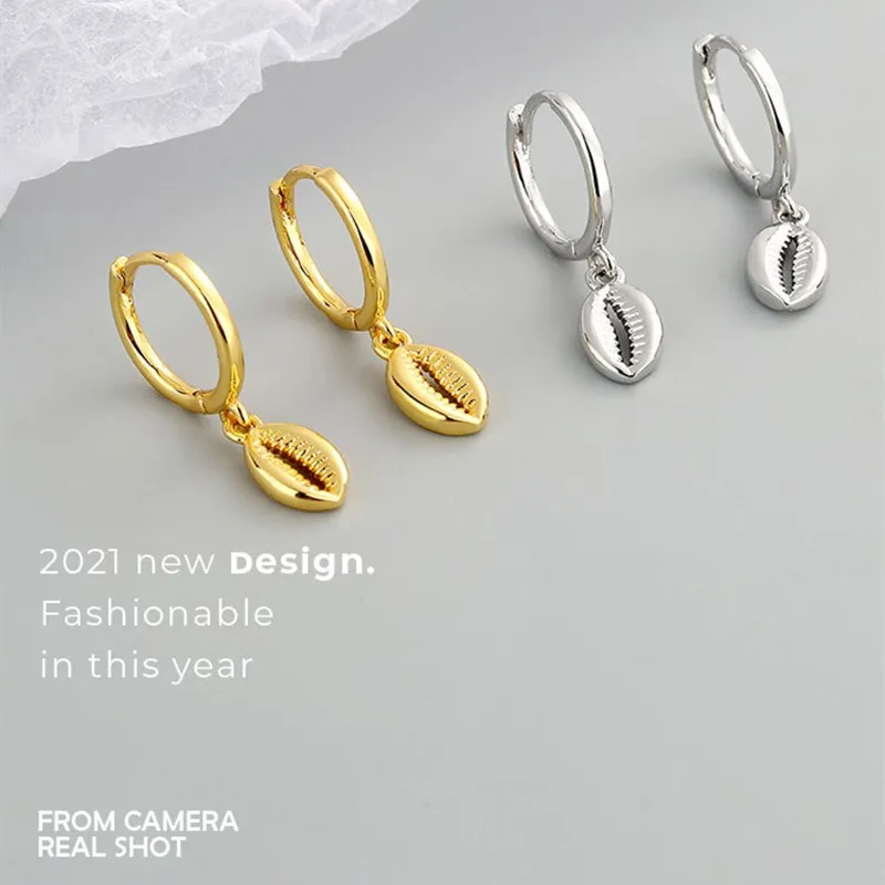 

Metal Ear Piercing Stud Earrings With Motifs Hoop Christmas Clip Shell Shape Korean Fashion Jewelry for Women