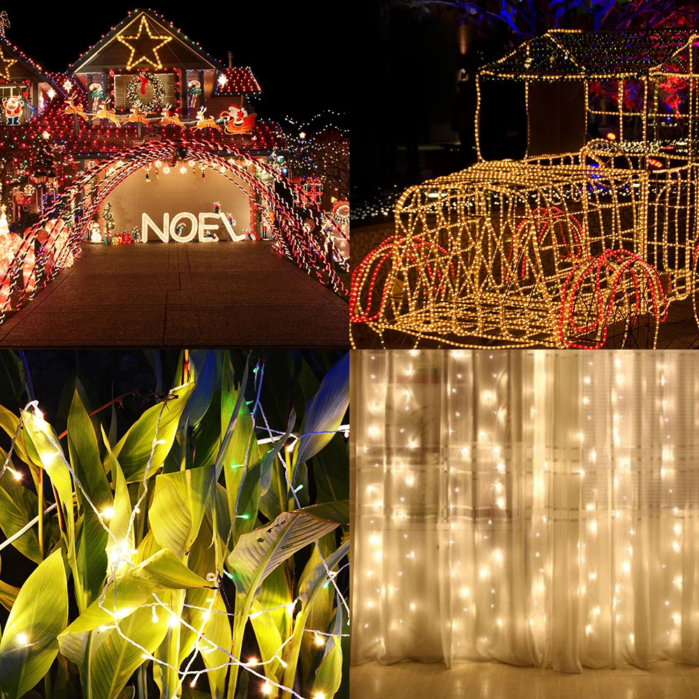 

3*3M Waterproof Outdoor Christmas Light Droop 300Led Curtain Icicle String Lights Garden Mall Eaves Decorative Lights US/EU Plug