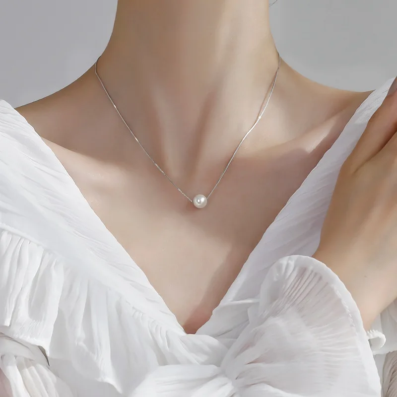 

Necklace for Women Fashion Light Luxury and Exquisite 2021 New Simple and Small Imitation Pearl Fairy Gas Clavicle Chain Necklac