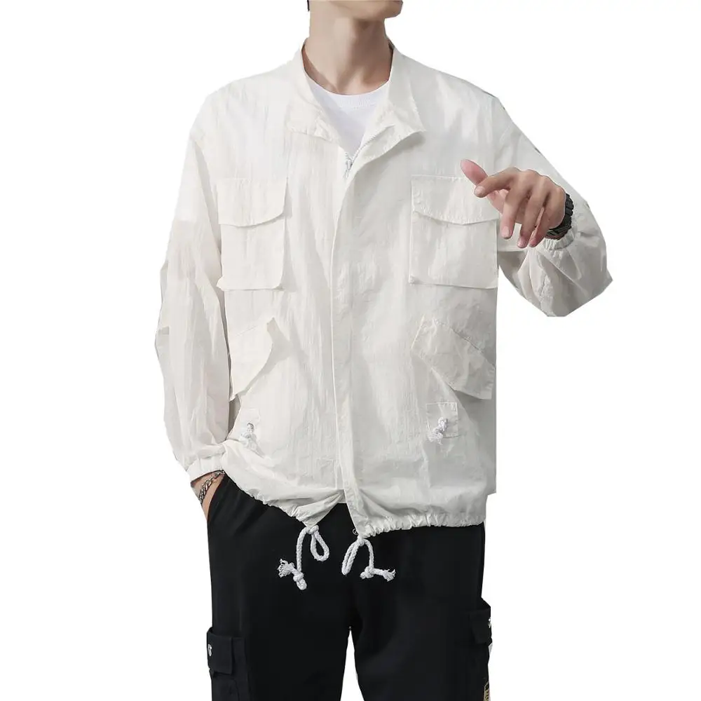 Фото Стильная мужская летняя одежда тонкая дышащая куртка пальто в стиле хип-хоп