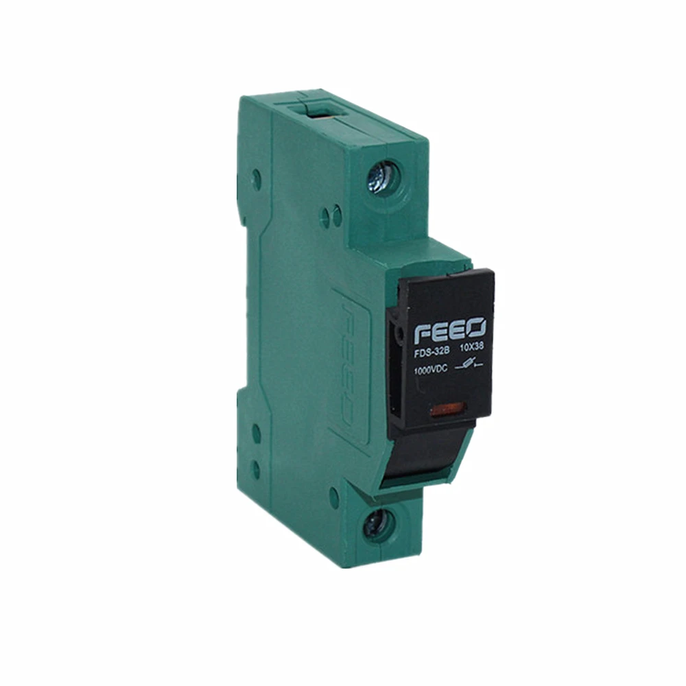 

Automatic CE DC PV 32 Amp 10x38 1000V Din Rail Electronic Solar 1000Vdc Fuse Holder With Light TUV Certificate