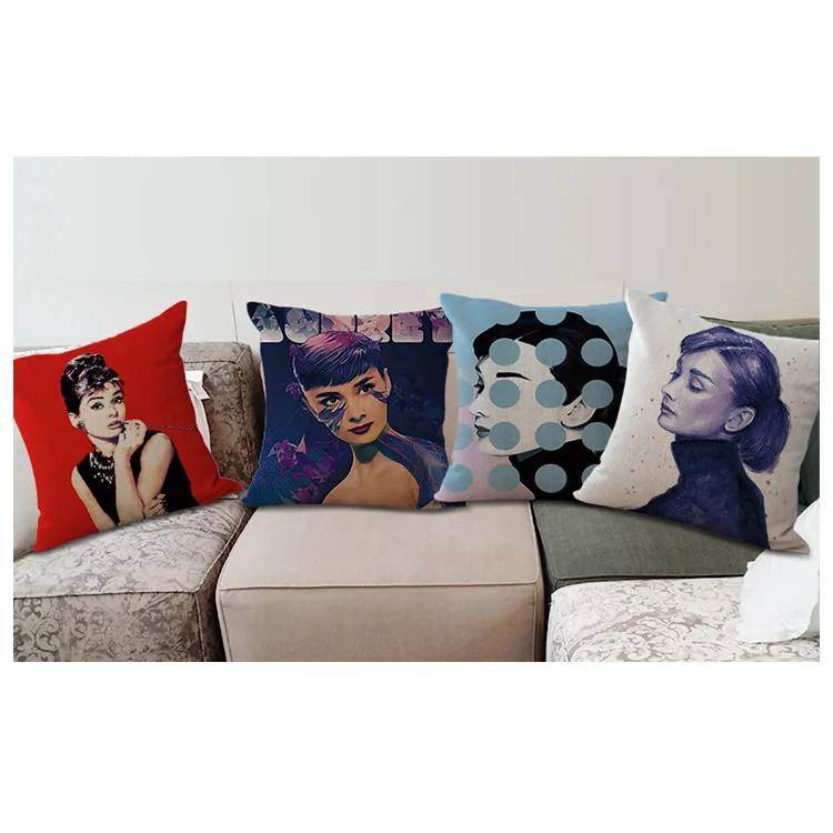 

Simple and Fashionable Painted Star Cotton and Linen Car Sofa Cushion Pillowcase Bay Window Decoration