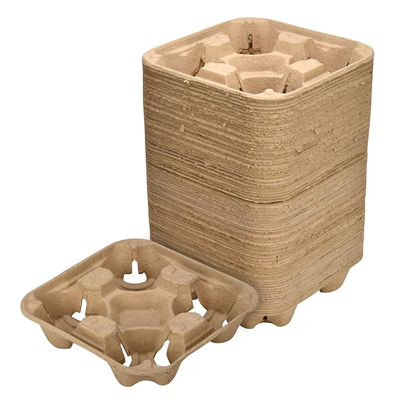 4 чашки одноразовый поднос для кофе (25 шт.) подстаканник прочный держатель