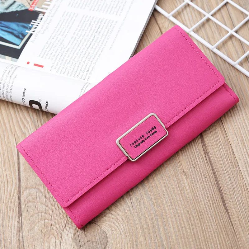 

Fashion Solid Long Zipper Wallet Billfold Women Phone Pouch Bag Coin Change Pocket Purse Bank Credit ID Card Holders Hand Bags