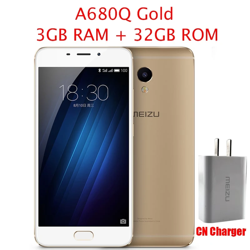 Gold 3G 32G Meizu M3E 3 GB Оперативная память 32 ГБ Встроенная память MTK Helio P10 восьмиядерный смартфон 5,5 ''2.5D Full HD 1080 P Экран 13.0MP Камера отпечатков пальцев - Цвет: Gold 3G 32G