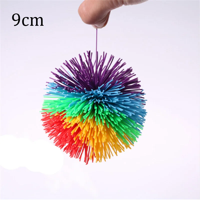9cm Anti-Stress 6cm/9cm Rainbow Fidget Sensory Ball Baby Funny Stretchy Ball Stress Relief Kids Autism Special Needs - Цвет: 9cm