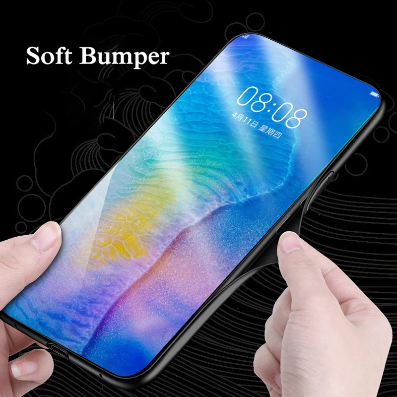 Case for Huawei P30 Pro Cover Curved Edge Bumper Tempered Glass Back Cases P 30 Coque Funda | Мобильные телефоны и