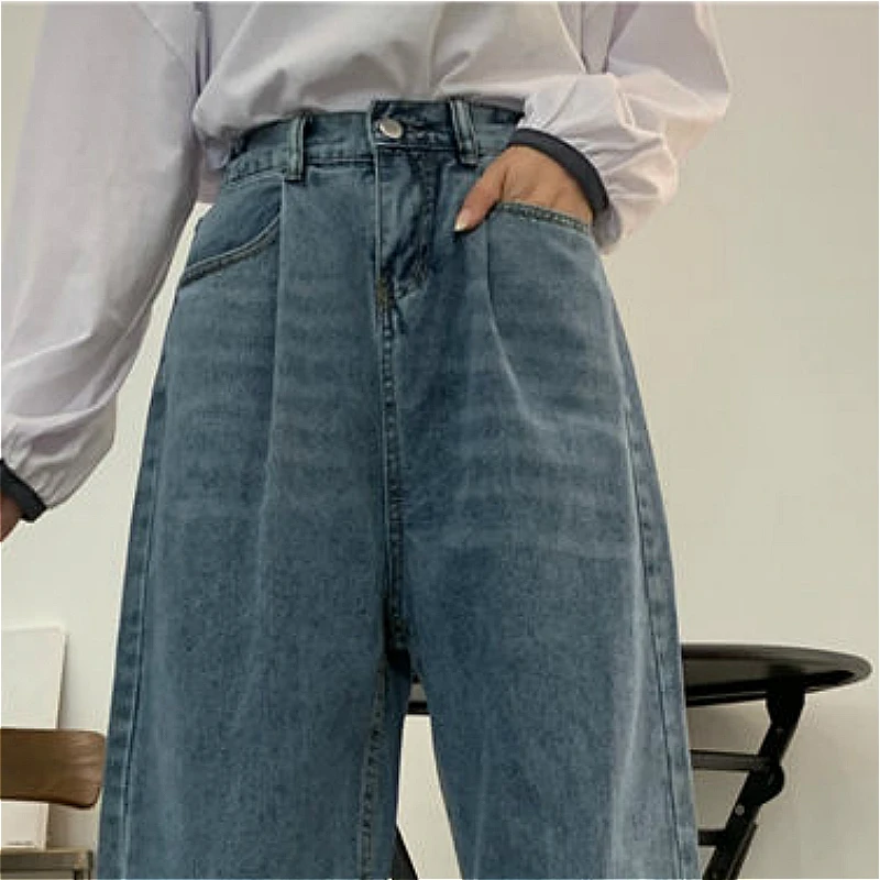 

Jeans Women Summer High Quality Vintage Ulzzang Womens Wide Leg Trousers Ankle-Length Chic Bleached Trendy Girls Streetwear 2020