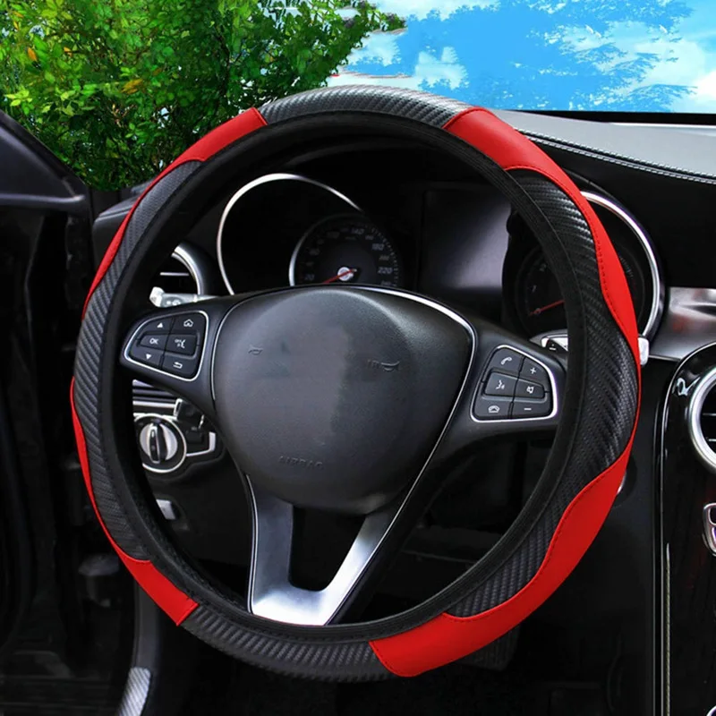 

Car Steering Wheel Cover Without Inner Ring Elastic Band Grip Cover Suitable For 37-38 CM 4 Colors