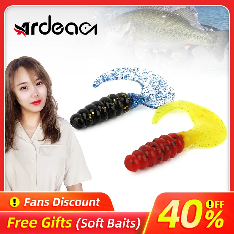 Ardea мягкие приманки 10 шт. 50mm1.3g силиконовые кудрявые джиггинг хвост двойной цвет