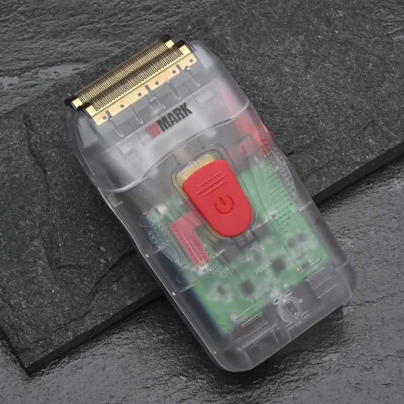 Прозрачная Бритва для парикмахера WMARK формирователь бритва бороды USB Золотого