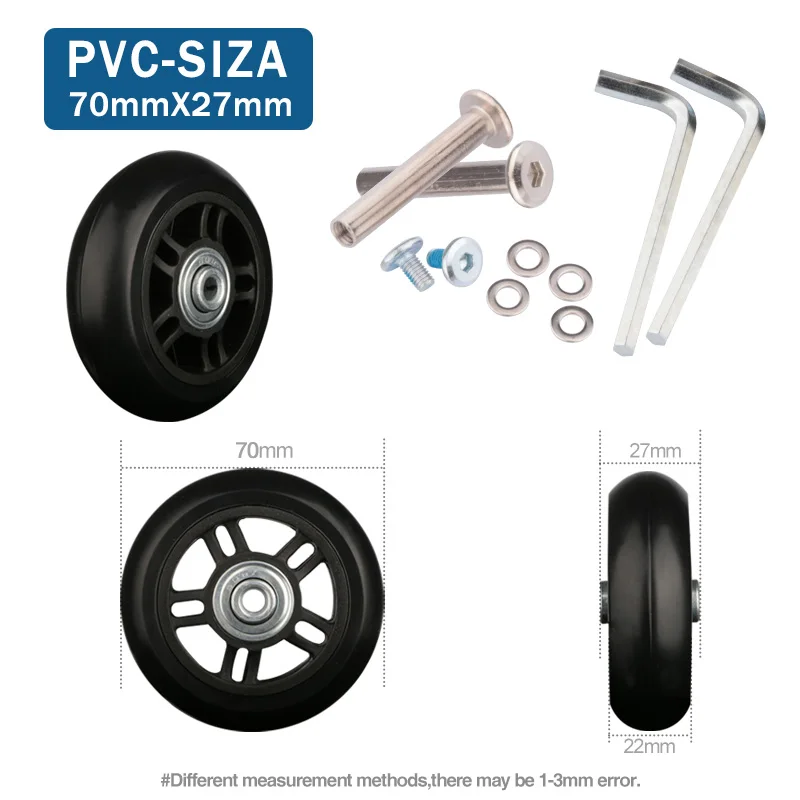 PVC-70-27 Аксессуары для ремонта багажного колеса, аксессуары для ремонта чемодана, износостойкие, немой, односторонний, 70 мм* 27 мм, авиационная коробка, одиночные ролики - Color: PVC-70-27