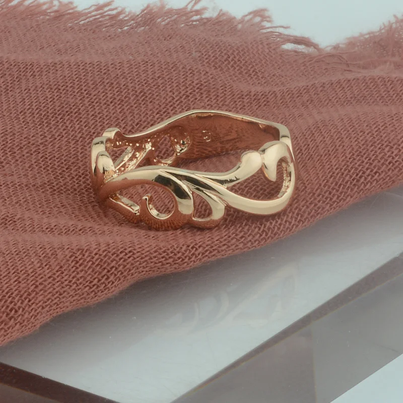 FJ 7 мм женские 585 розовое золото цвет ткачество витые простые кольца ювелирные изделия