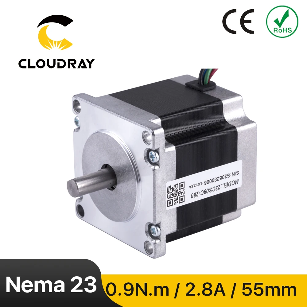 Nema23-Motor paso a paso para impresora 3D, máquina de grabado CNC, 57mm, 90Ncm, 2.8A, 2 fases, Cable de 4 Plomo