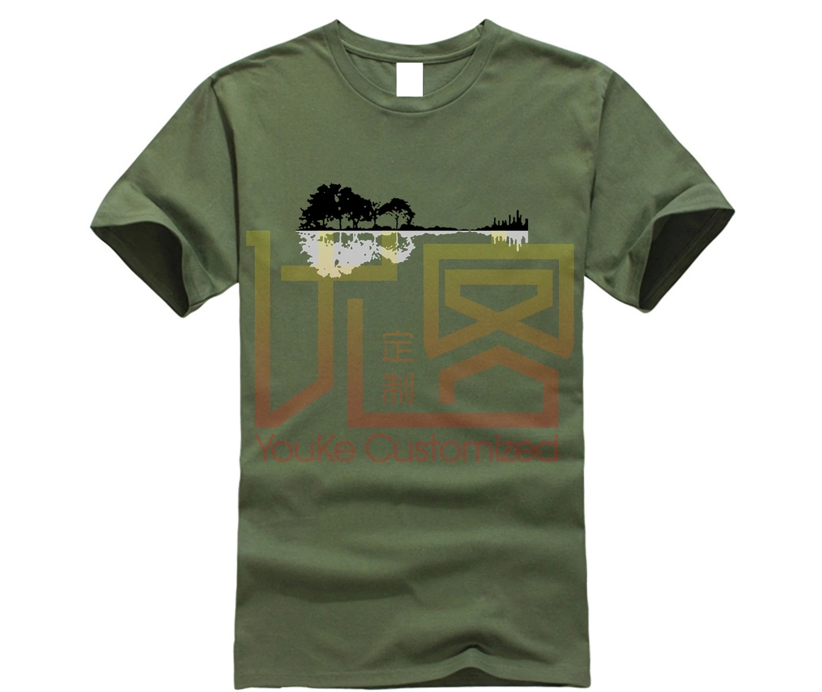 Футболка мужская с изображением гитары Модная стильная рубашка в виде дерева и