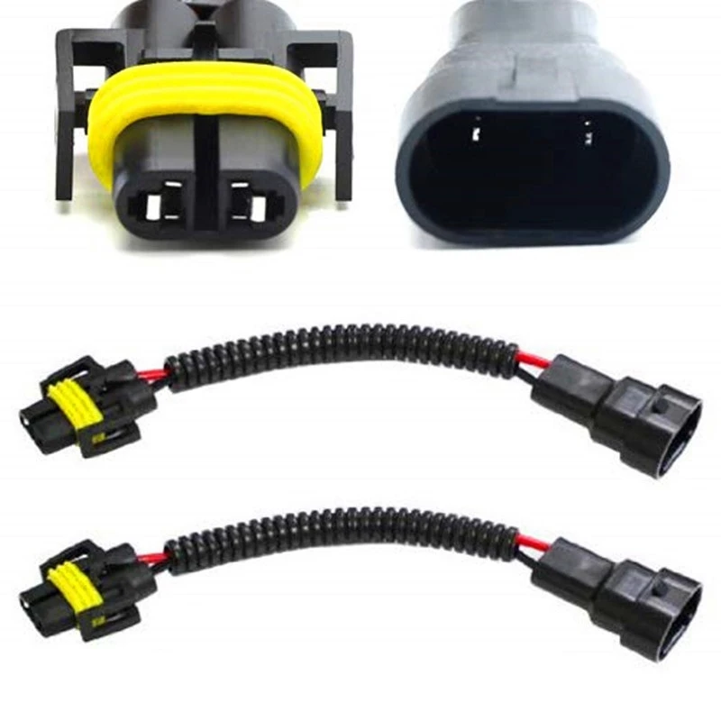 

2PC 9006 To H11 H8 Headlight Fog Light Conversion Connector Wiring Harness Plug Cable Socket Connector Repair Kit