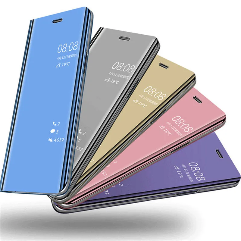 Чехол для Oneplus 7 T Pro роскошный зеркальный чехол из искусственной кожи с подставкой