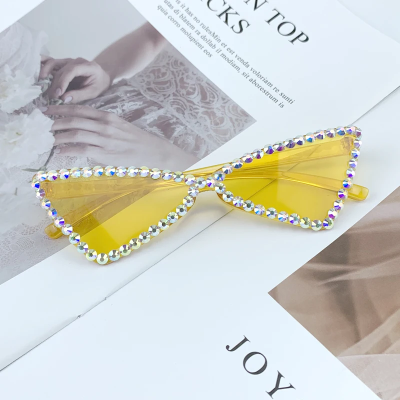 Солнцезащитные очки кошачий глаз женские пикантные винтажные без оправы с