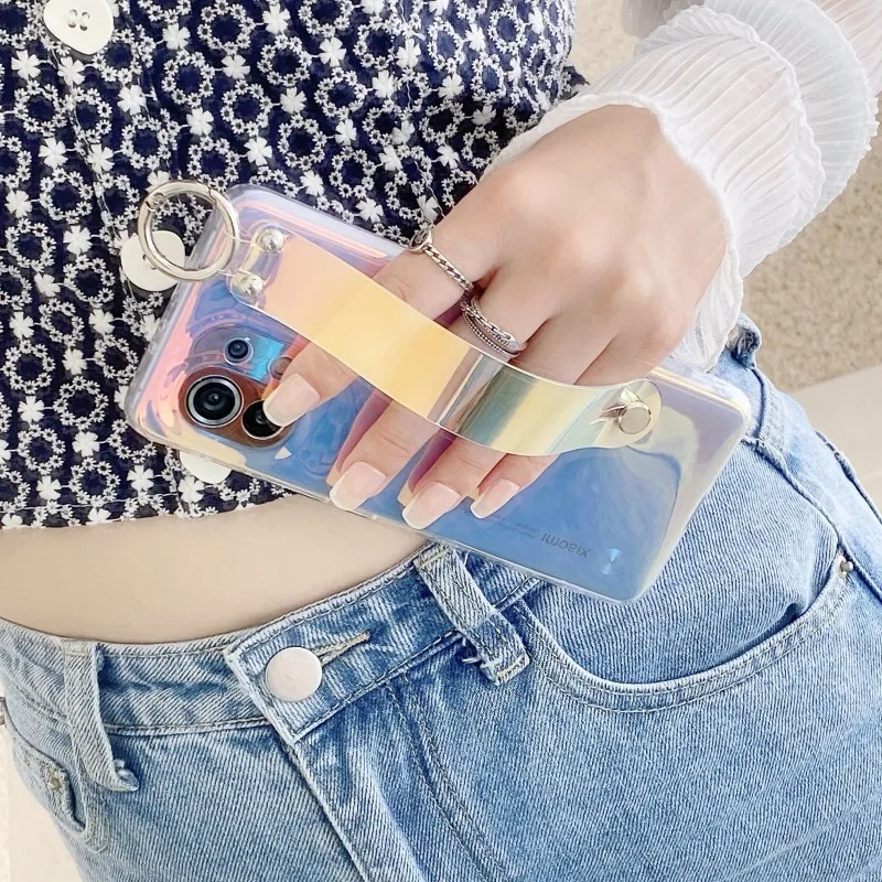Dream Color Case For Xiaomi Redmi Note 10 Pro 10s 9S 9T 9 9A 8 Mi 10T Pro 11 Lite POCO X3 NFC F3 M3 Soft TPU Wrist Strap Cover