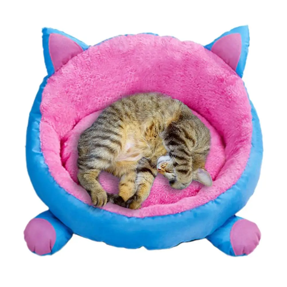 Зимний домик для домашних питомцев теплая мягкая круглая кровать собак подушка