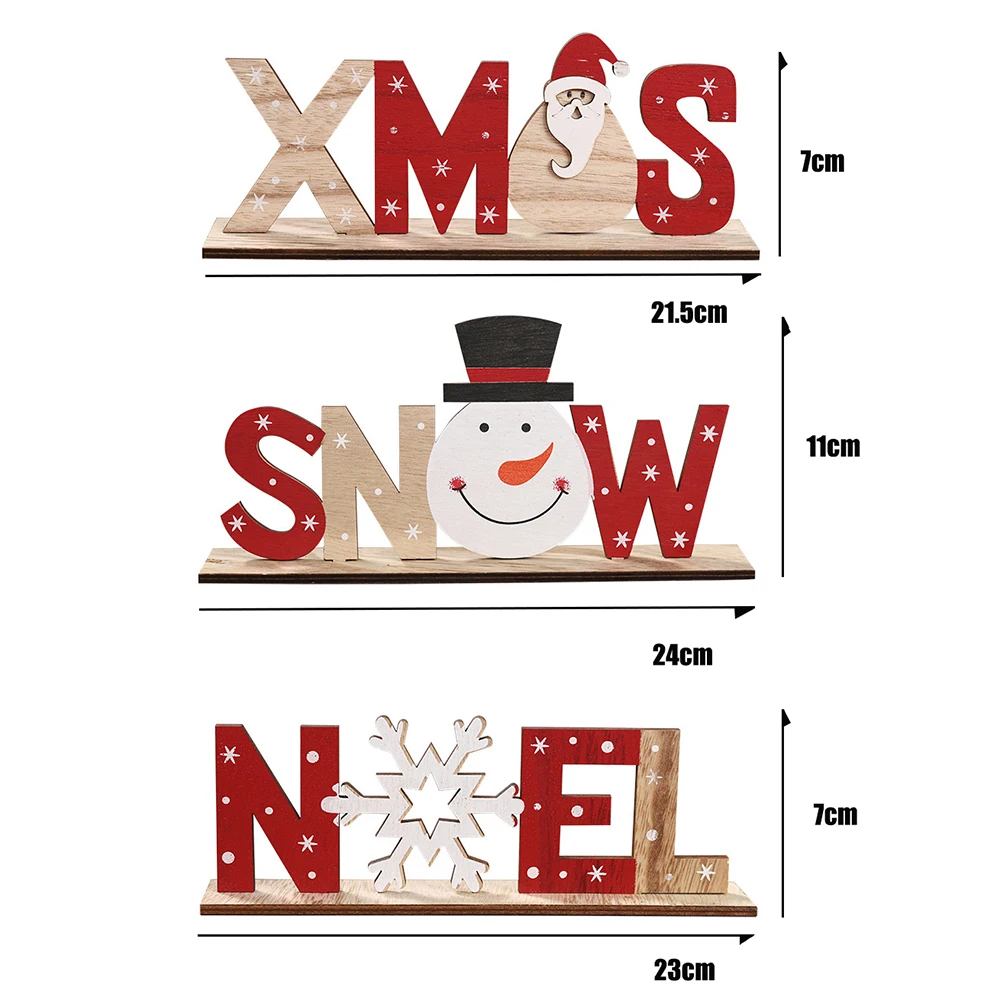Новинка Рождественская буква XMAS SNOW NOEL деревянные украшения DIY настольный