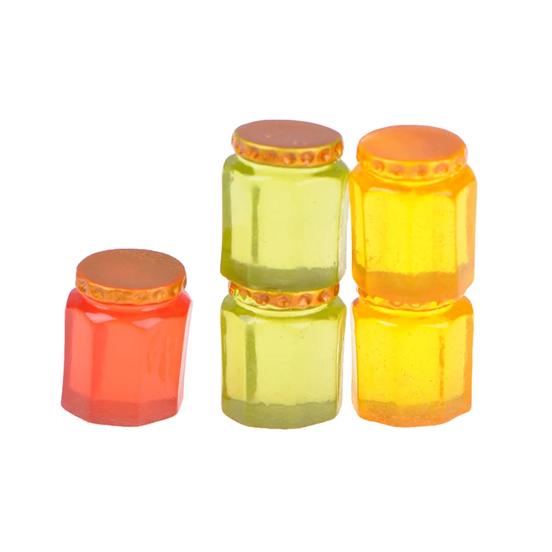 

5Pcs/lot Jam Bottle Silicone Mold Dollhouse Cake Decoration Fondant Resin Jewelry Making Cabochon Clay