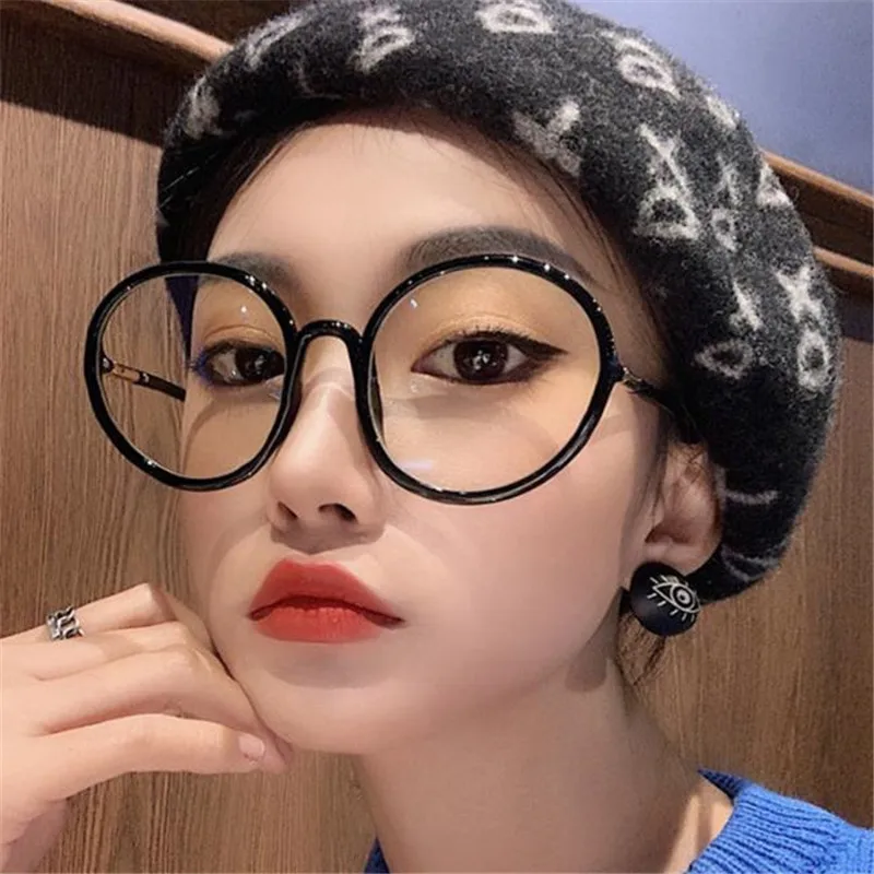 10P Fashion Anti-Blue Glasses Women & Men Optical Eyewear Round Frame Spectacles Anti-UV Spectacles Eyeglasses