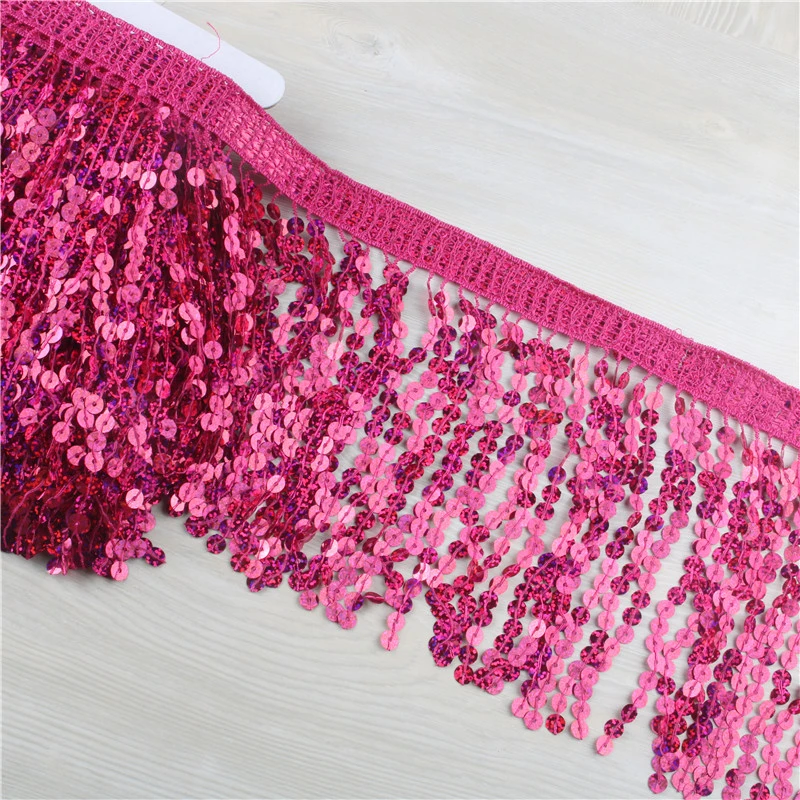 Красивая 10 ярдов розовая кружевная отделка с бахромой 15 см широкая бахрома для DIY