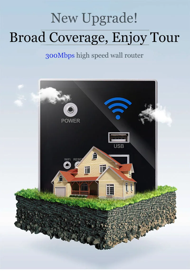 Фото Новая белая Беспроводная USB розетка 300 м 110 ~ 250 В Wi Fi зарядная настенная точка Новая белая Беспроводная USB розетка 300 м 110 ~ 250 В Wi Fi зарядная настенная точка