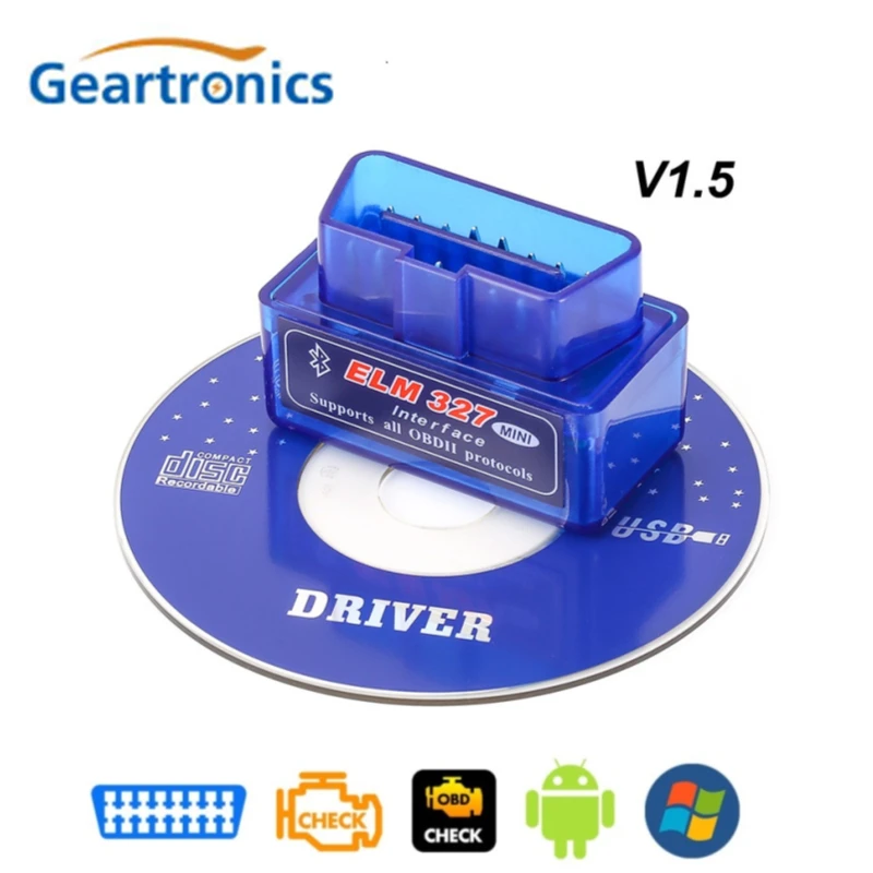 Автомобильный диагностический сканер OBD2 V1.5 Elm327 Bluetooth V 1 5 OBD 2 Elm 327 адаптер OBDII супер